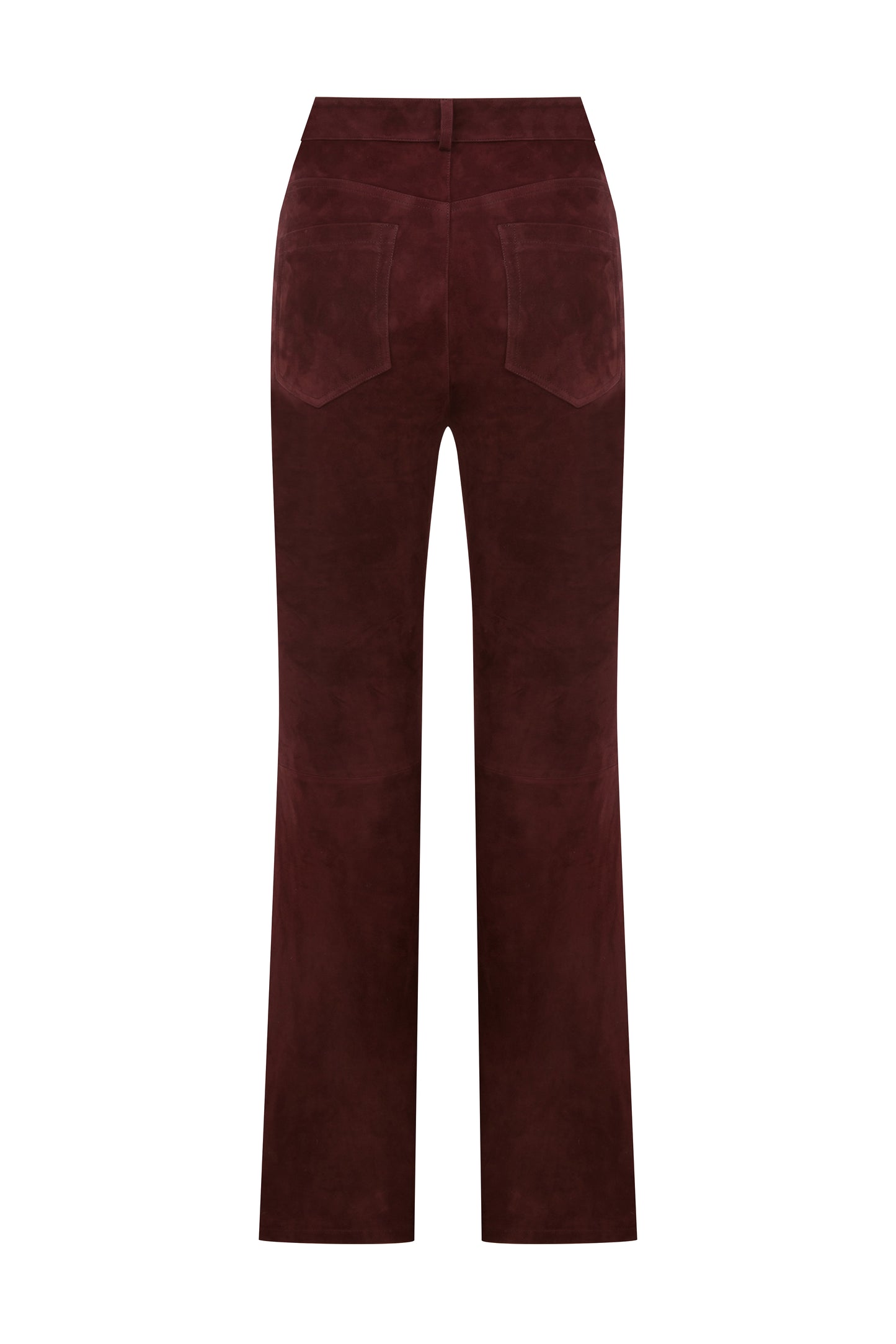 ASHTON BURGUNDY SUEDE PANTS
